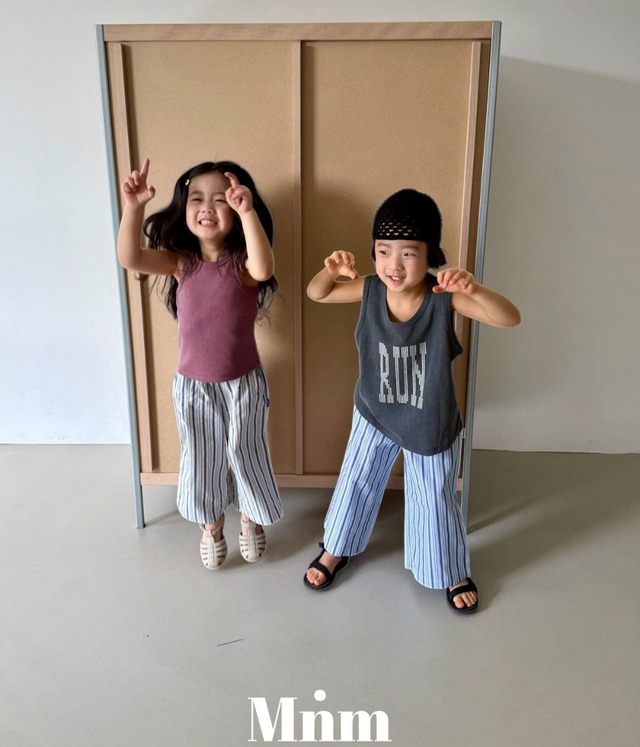 《送料無料》コンビストライプパンツ：kids【MINIMAL】※お取り寄せ