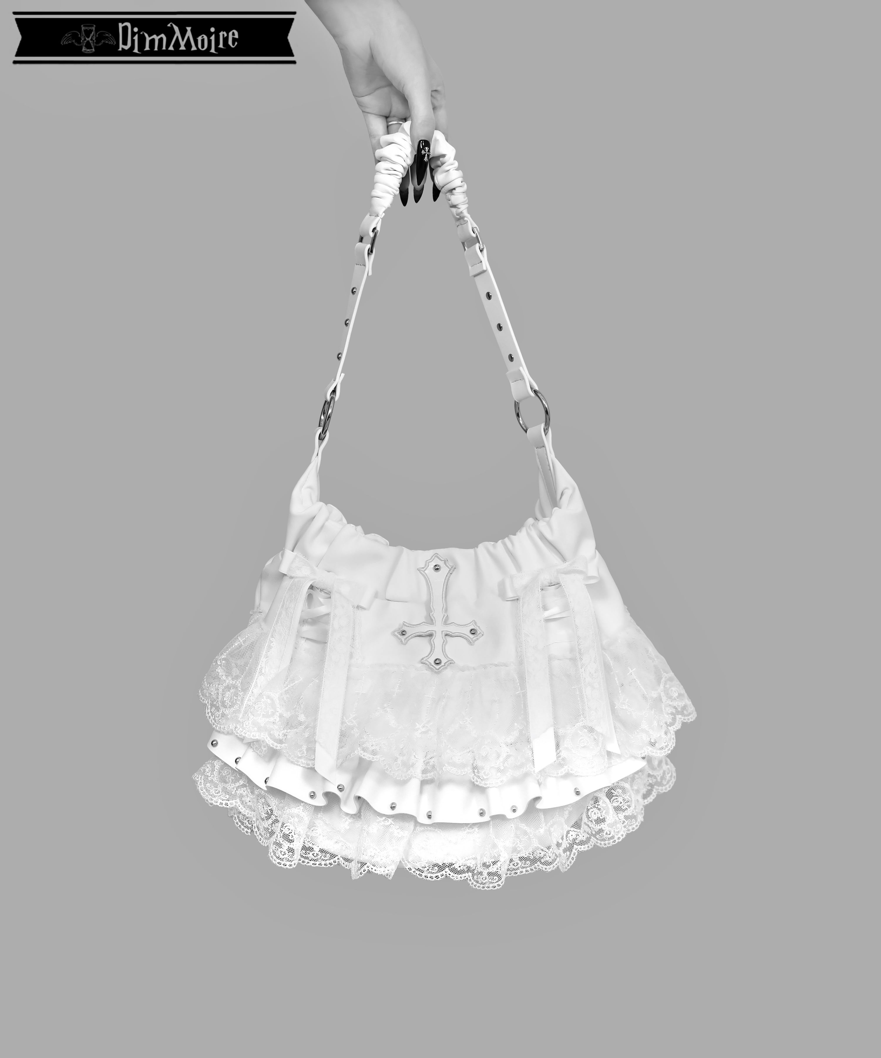 祈りの十字フリルバッグ【White】 | DimMoire