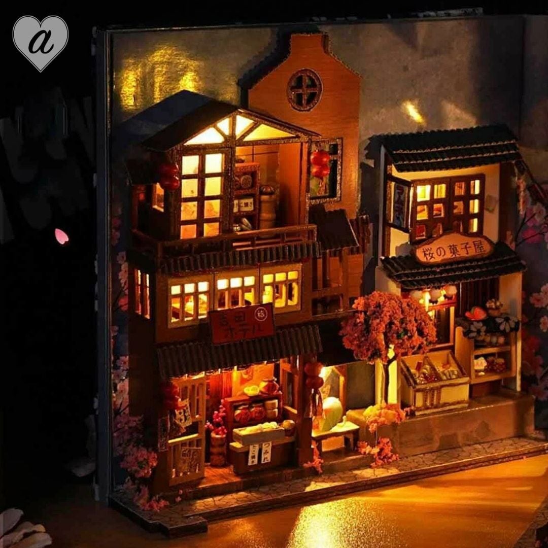 置物 ミニチュア ドールハウス 櫻花子港 日本の街並み ジオラマ 建築