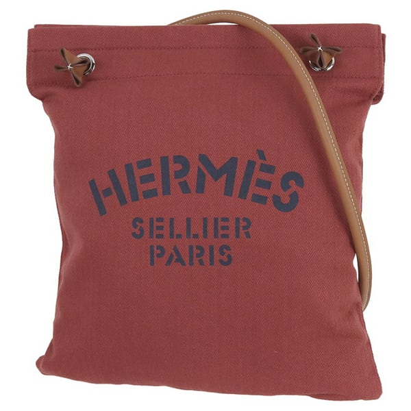 Unused HERMES エルメス ショルダーバッグ アリーヌ MM トワルシェブロン スイフト ルージュH ゴールド キャンバス 未使用