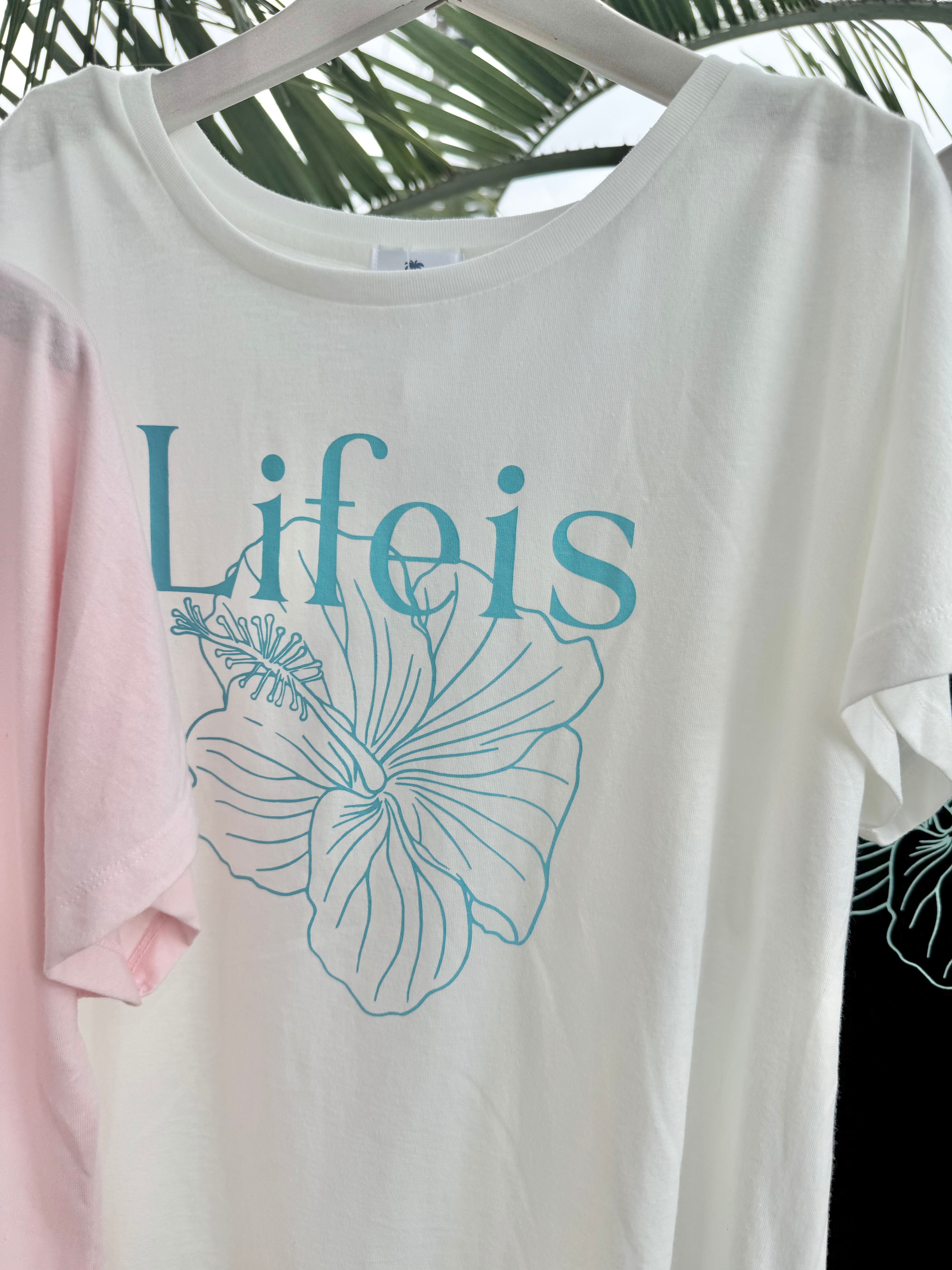 LIFE isオリジナル ハイビスカス ドルマンTシャツ ¥5,990×tax