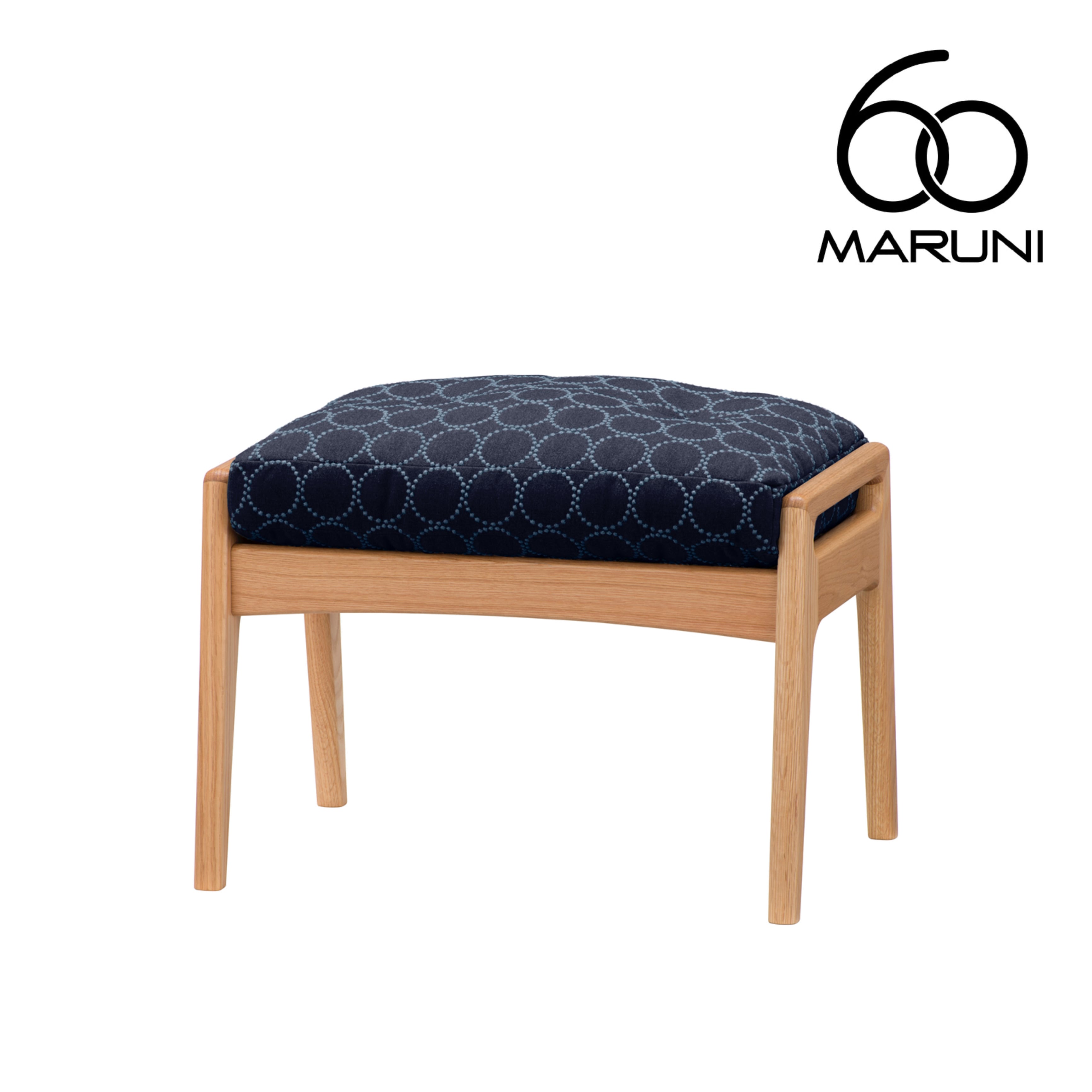 マルニ60+ マルニロクマルプラス オークフレーム オットマン 布地 ミナペルホネン タンバリン インディゴ #7684