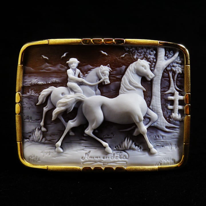 ジョヴァンニ・アメンドーラ作 ”牧場での散歩”