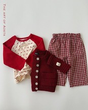 韓国子供服 / 26Autumn / Aosta / ドットラグランTシャツ / 秋服 *S~XXL*