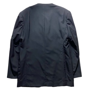 1995SS YOHJI YAMAMOTO POUR HOMME black gabardine no-collar set-up