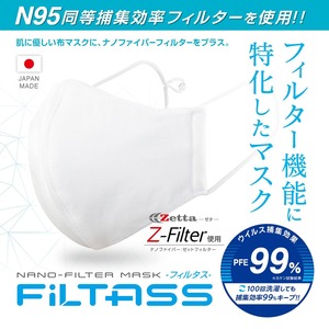 シルクマスク × ナノファイバー 『FiLTASS』 高機能フィルター で ウィルス 、 花粉 をブロック！！