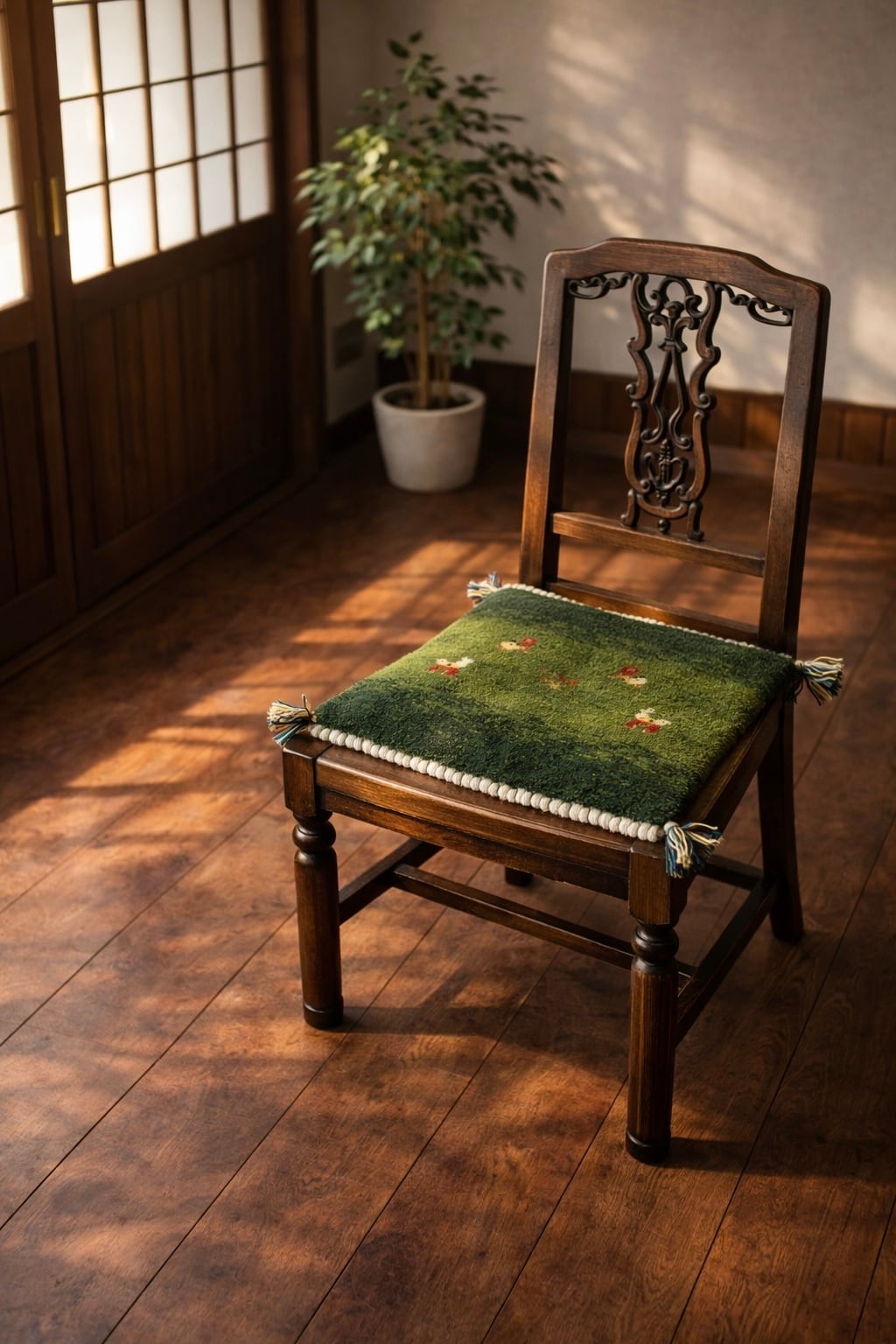 ペルシャギャッベ (ギャベ) チェアマット 椅子の座布団 No.GS-1172