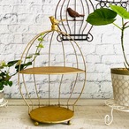 小鳥のモチーフが付いたアイアンシェルフ