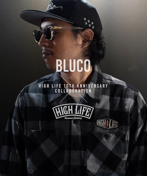 【BLUCO × HIGH LIFE】BUFFALO CHECK FLANNEL SHIRT【GRAY】