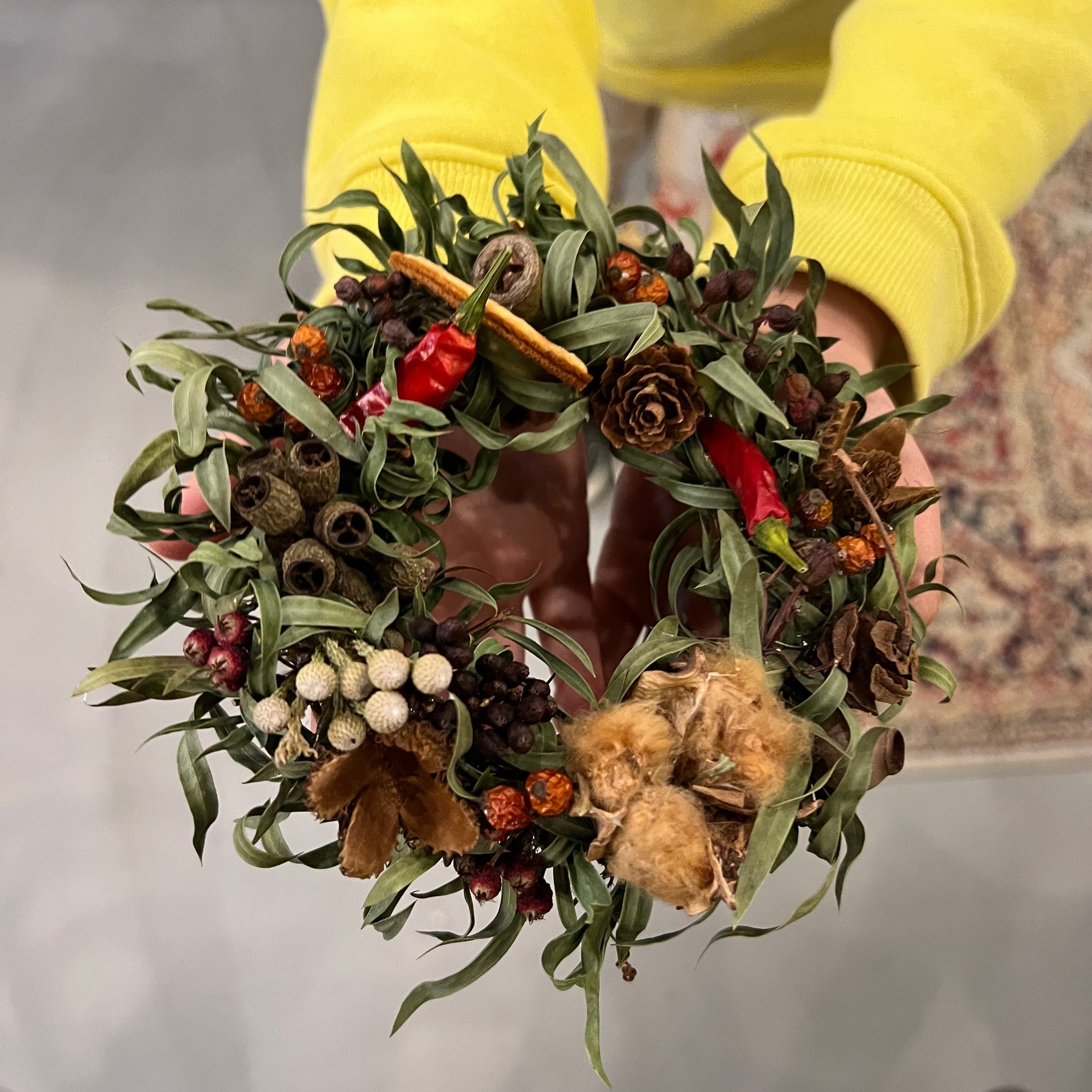 クリスマスリース☆Dried flower wreath ミニリース⭐︎ドライフラワー ...