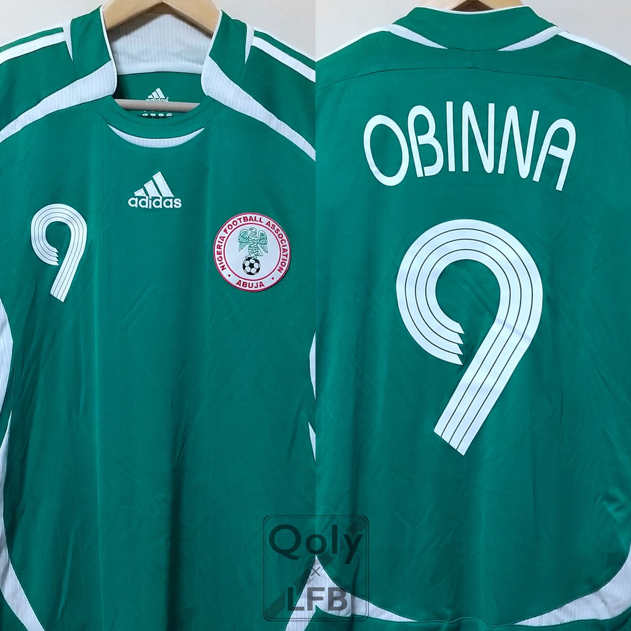 ナイジェリア代表 2006 adidas ホーム半袖 ユニフォーム #9 OBINNA