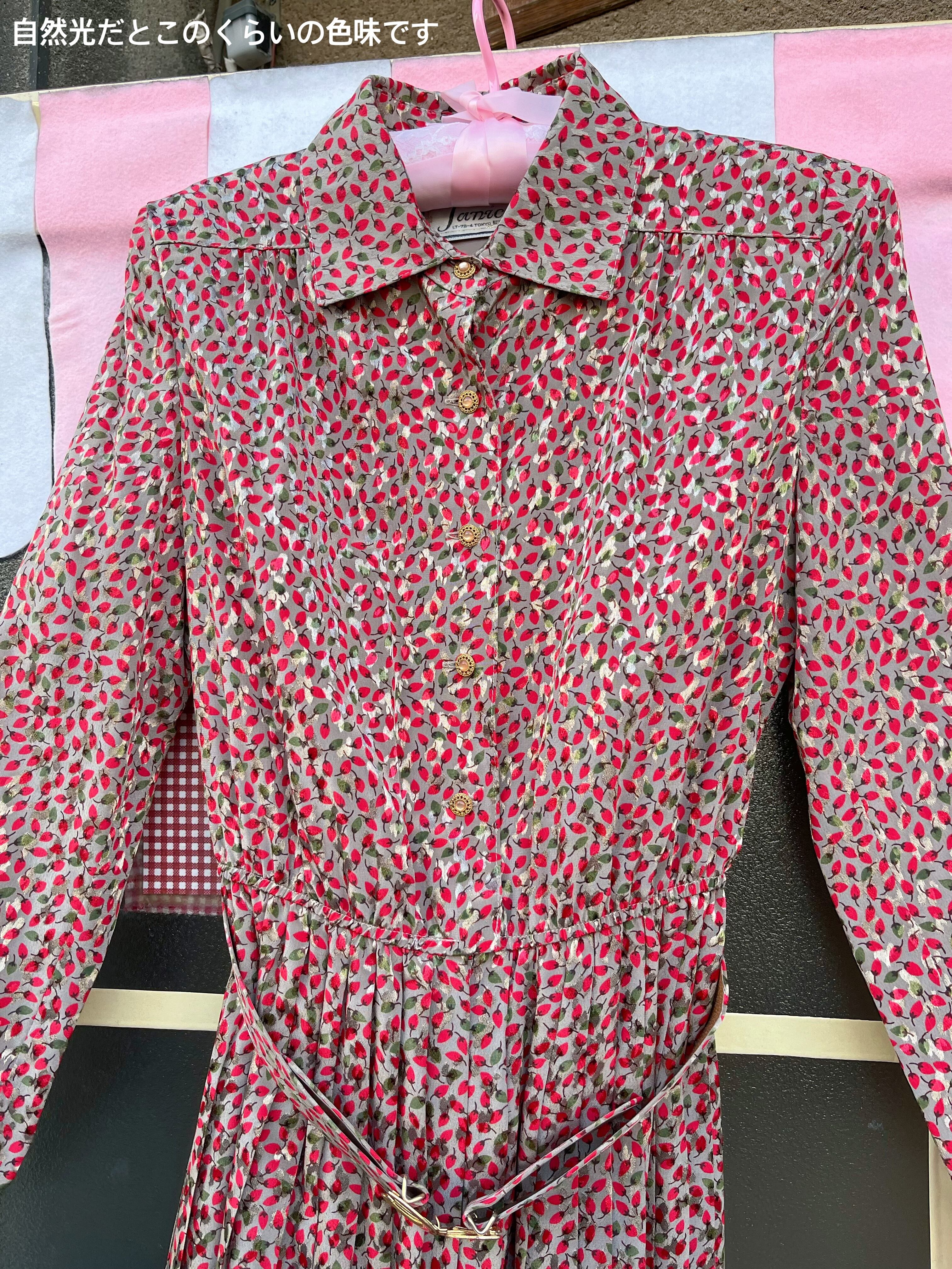 mini strawberry gold button one-piece