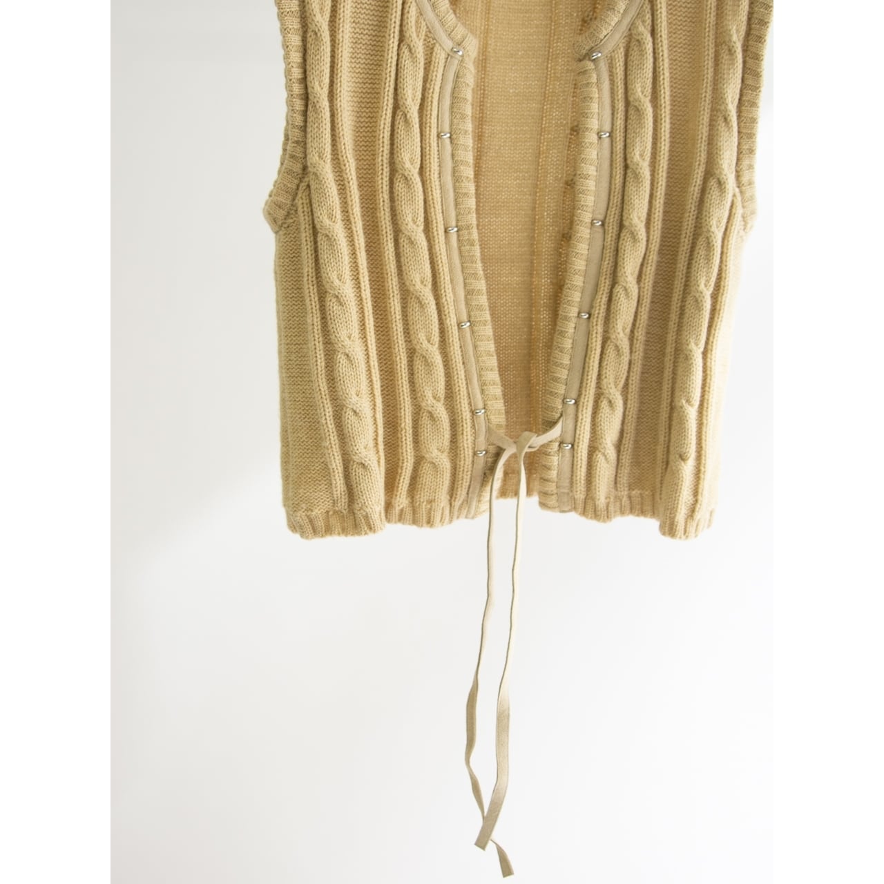 【Magdeleine Poncet】Made in France 70's Wool Knit Vest（フランス製 ウールケーブルニットベスト）