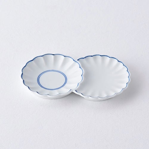 重ねライン 小分け菊皿 | 重山陶器