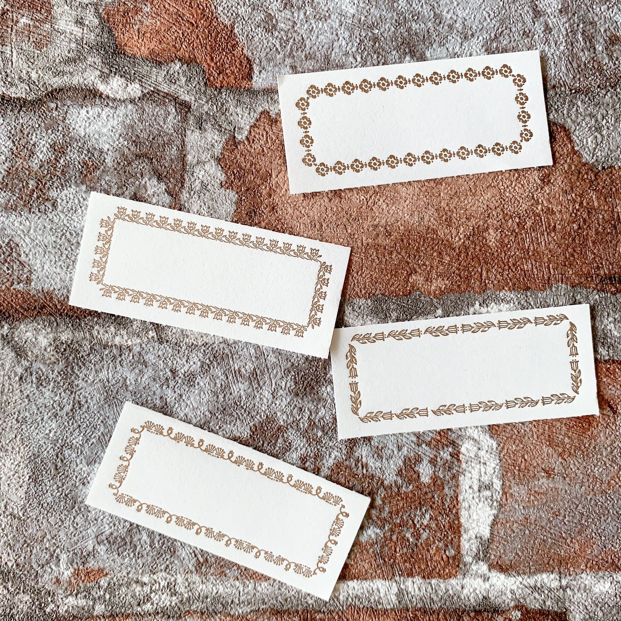 4 ornament label book【frame/Black・Bronze】活版印刷 ラベルブック