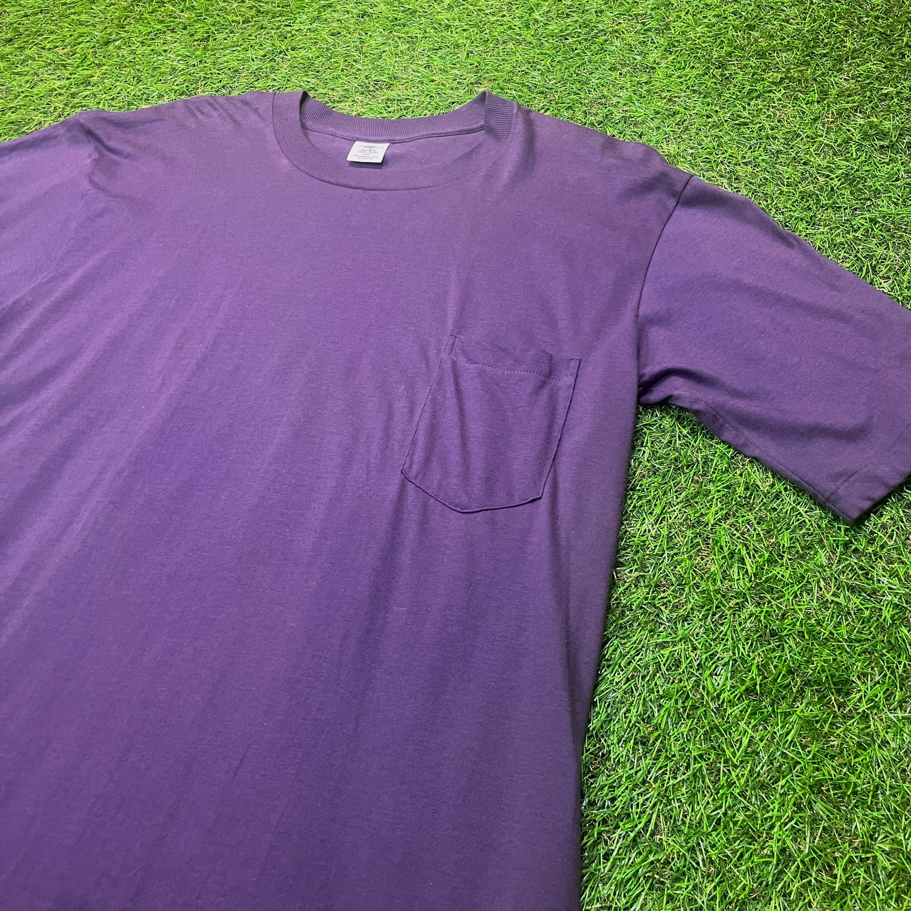 90s TOWN CRAFT Purple Long T-shirt / Made In USA 古着 紫 ムラサキ