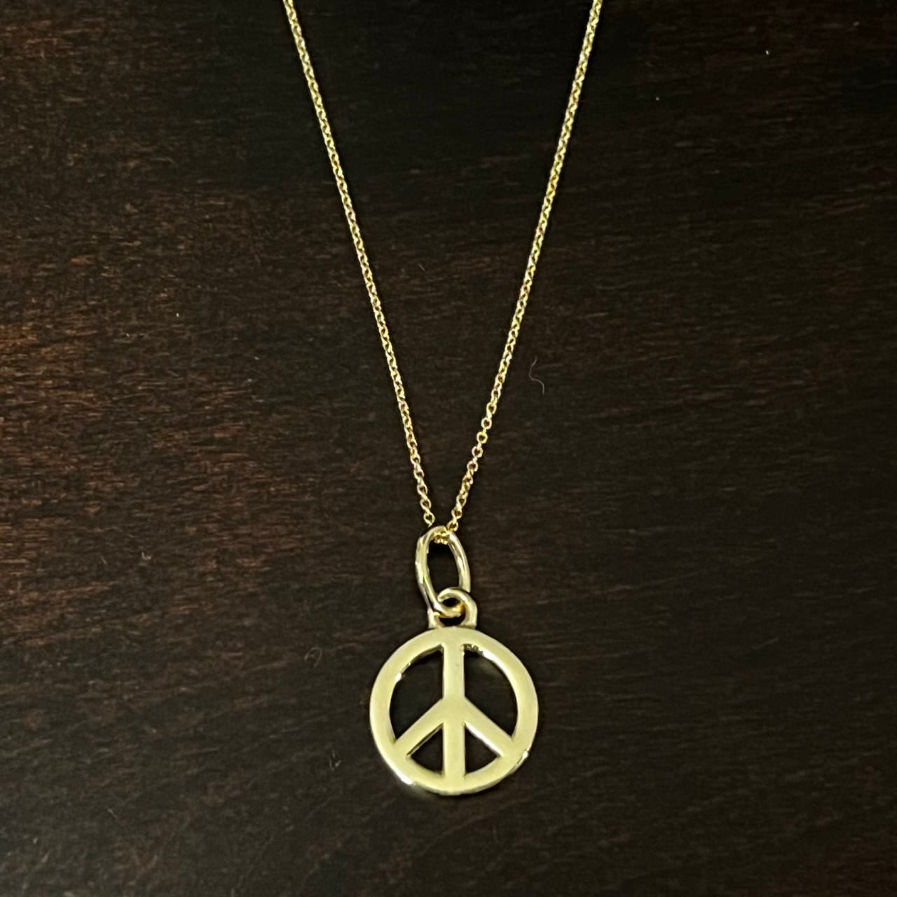 OLD TIFFANY & CO. Peace Sign 18K Gold Charm Necklace | オールド
