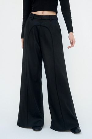 [TREEMINGBIRD] Suede Piping Classic Set-up Pants [ Black ] 正規品 韓国ブランド 韓国通販 韓国代行 韓国ファッション TRMNGBD tmb TREEMING BIRD 日本 店舗