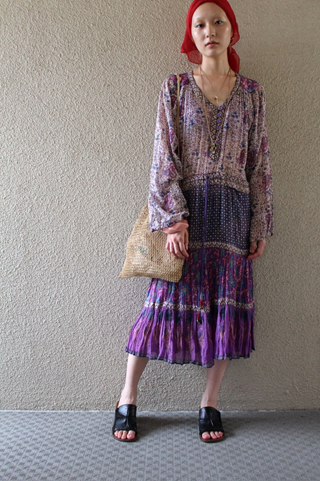 70s boho cotton dress