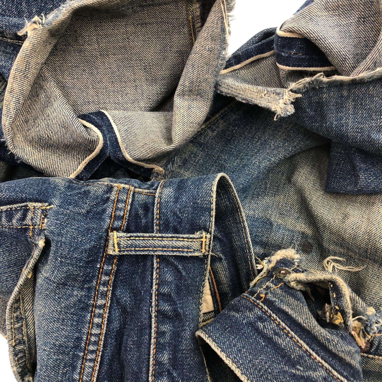 フルリペア済60s70sリーバイス501 66ビッグE実寸W31裏刻印6足長R LEVI'S リーバイス 70年代 USA製 501 BIG E 66前期 バックポケット 裏