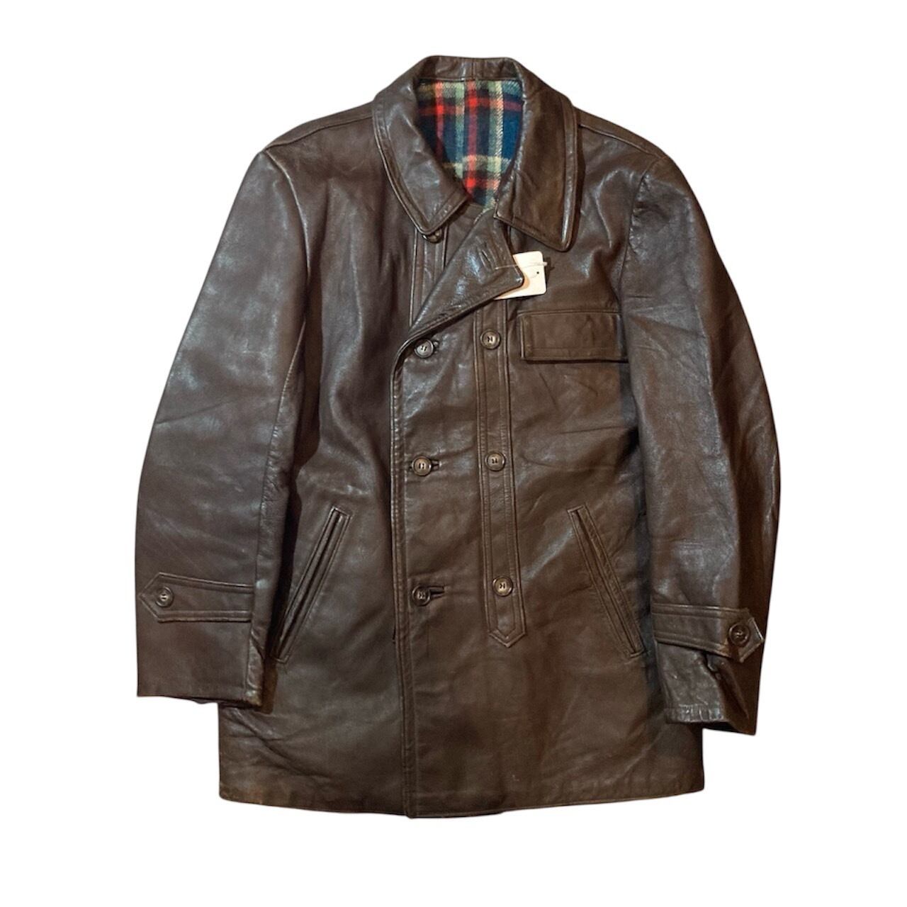 F149】40s corbusier leather jacket made in France / 40年代