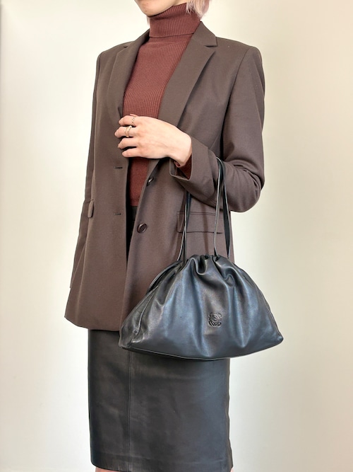 LOEWE ロエベ トートバッグ ブラック アナグラム ナッパレザー vintage ヴィンテージ オールド ztwujd