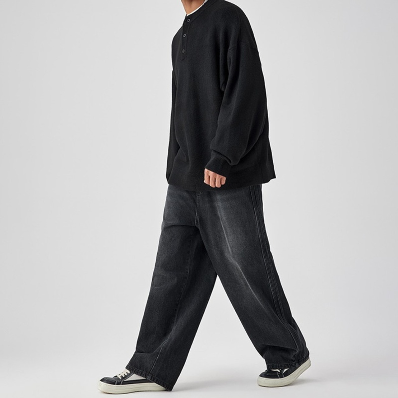 シンプルヘンリーネックニット　938