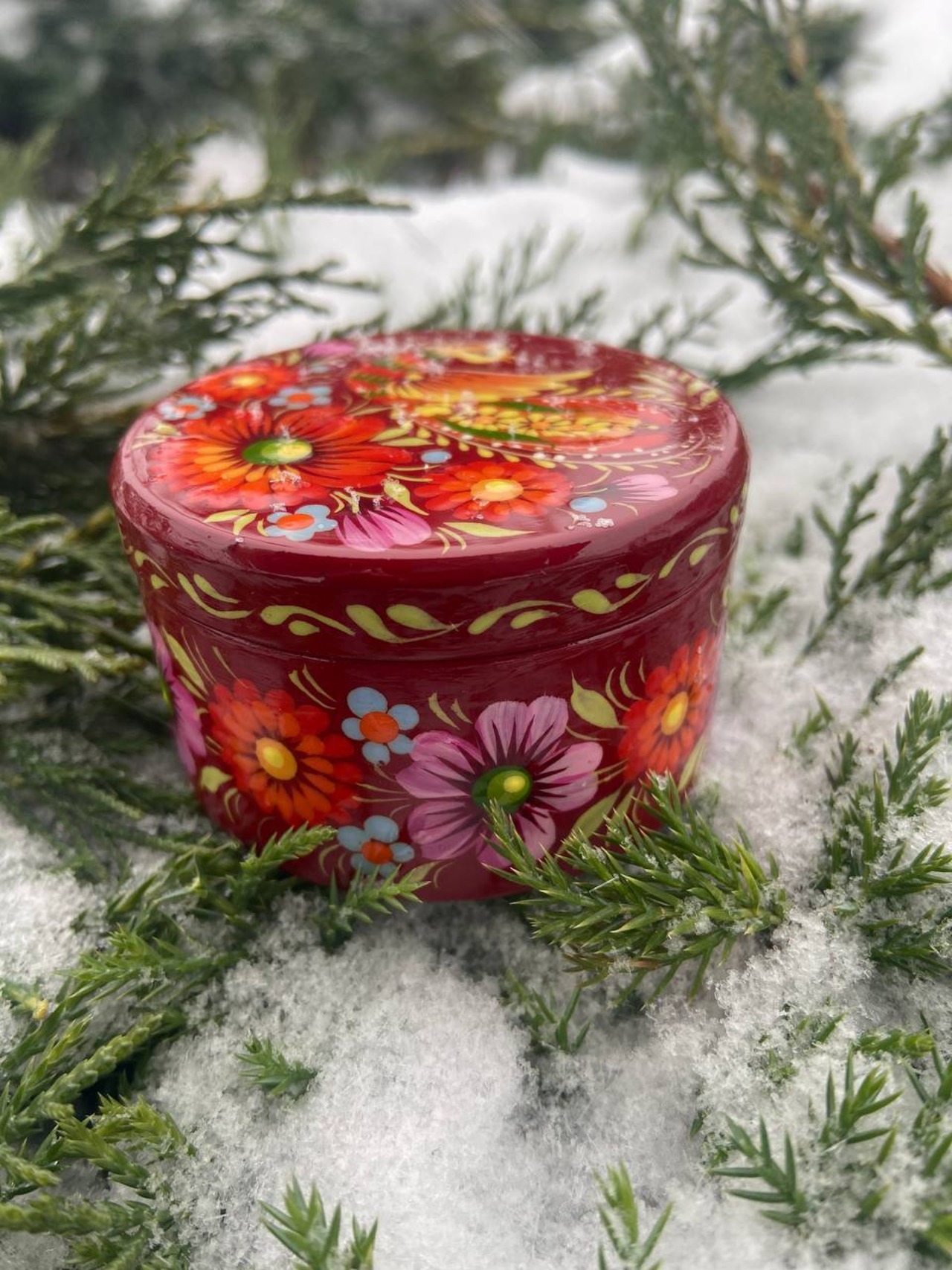 ペトリキウカ塗り　ジュエリーボックス（ティモシェンコ作）ウクライナ製 - 3