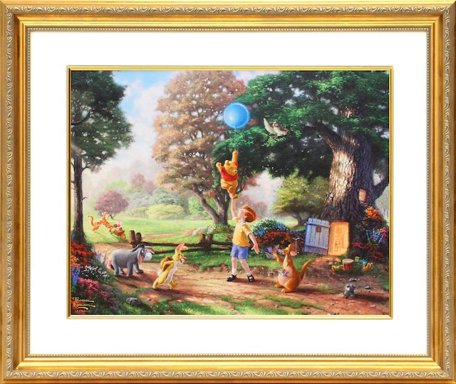 ディズニー絵画「クマのプーさん2」額縁2種選択可 作品証明書 展示用フック付アートプリントポスター【インテリア】【Disney】【絵画インテリア】
