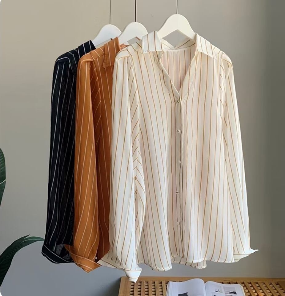 ストライプブラウス　AJ3346-381