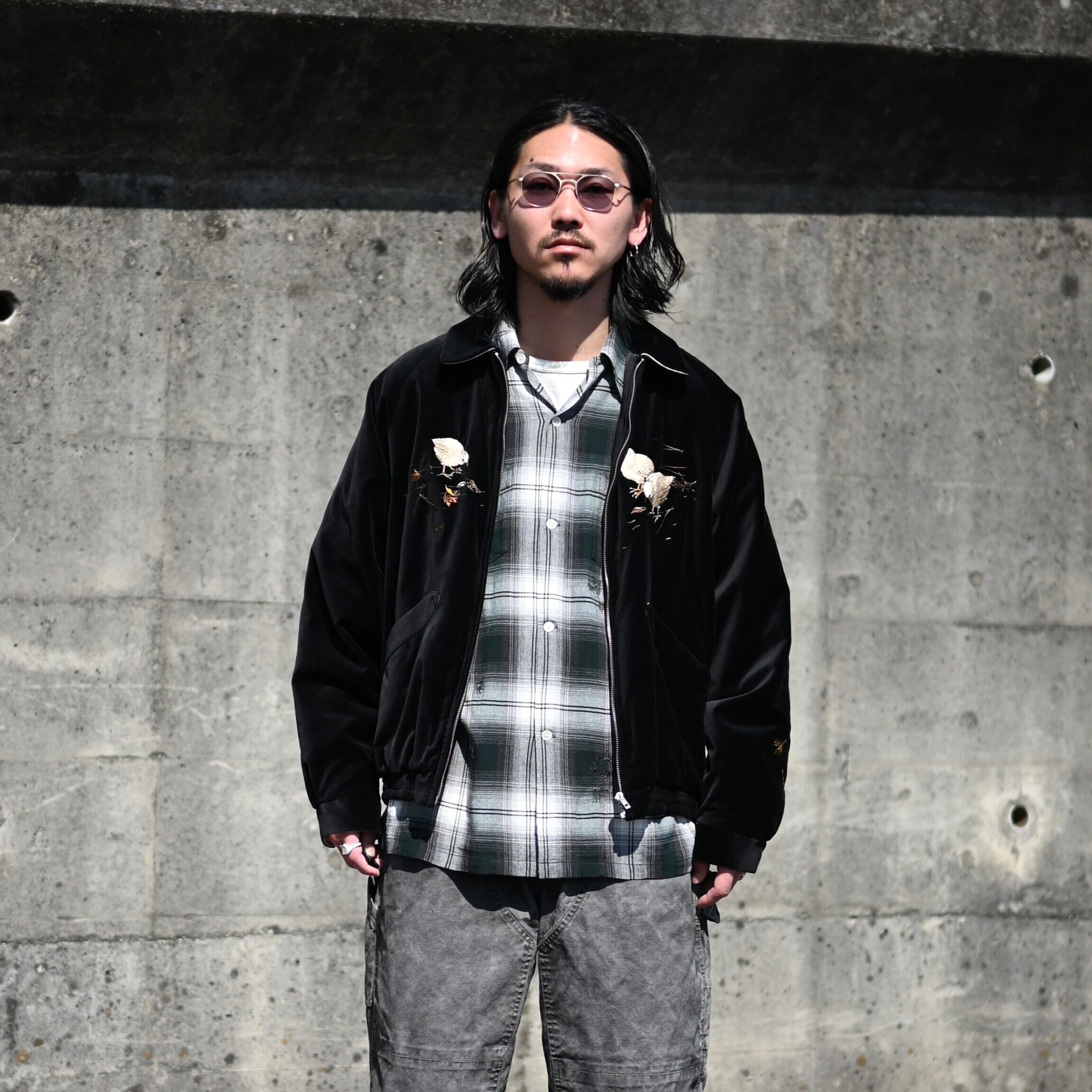 OLD JOE / STUNNING VELVET SOUVENIR JACKET(Niwatori to Hiyoko) | GANKO