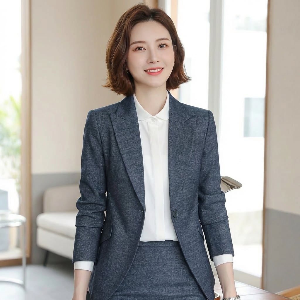 ビジネススーツ ジャケットandスカートandパンツandシャツ4点セット(2color) A0852