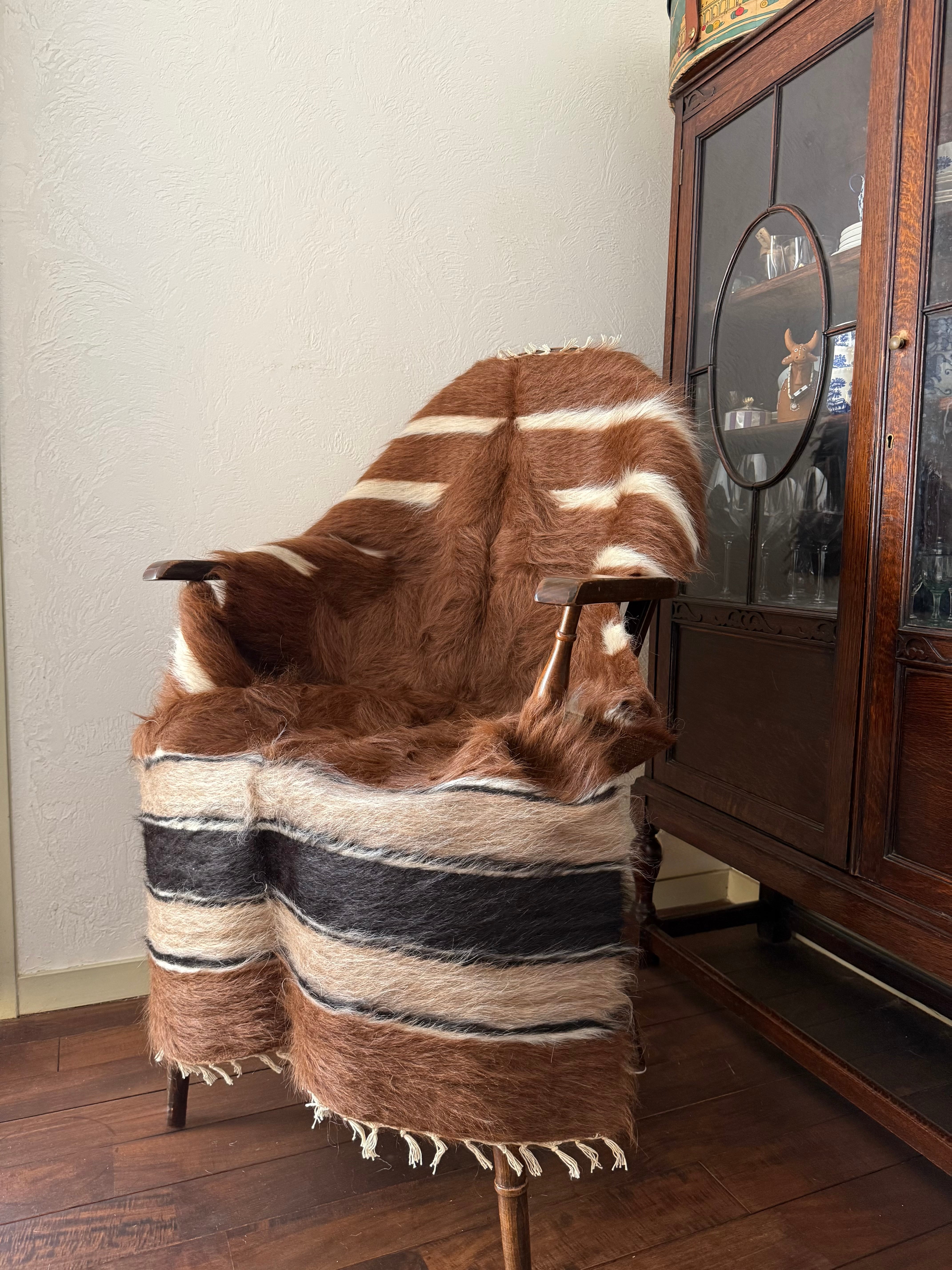 07 Vintage Battaniye White Brown （ヴィンテージ バッターニエ