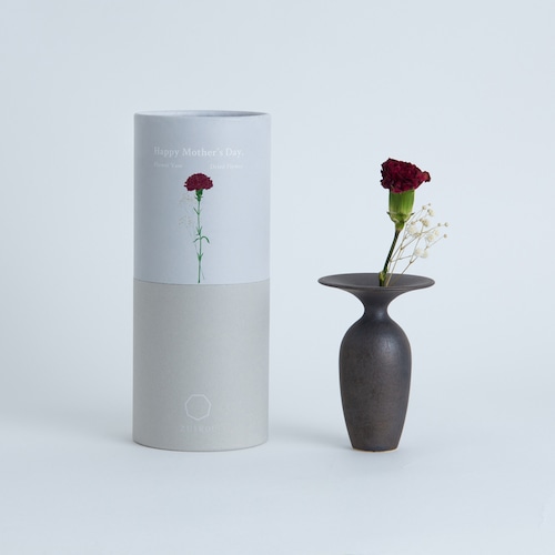 【発送日は本文をご確認ください】〈母の日限定版〉フラワーベース＆ドライフラワー　No.008 Bronze