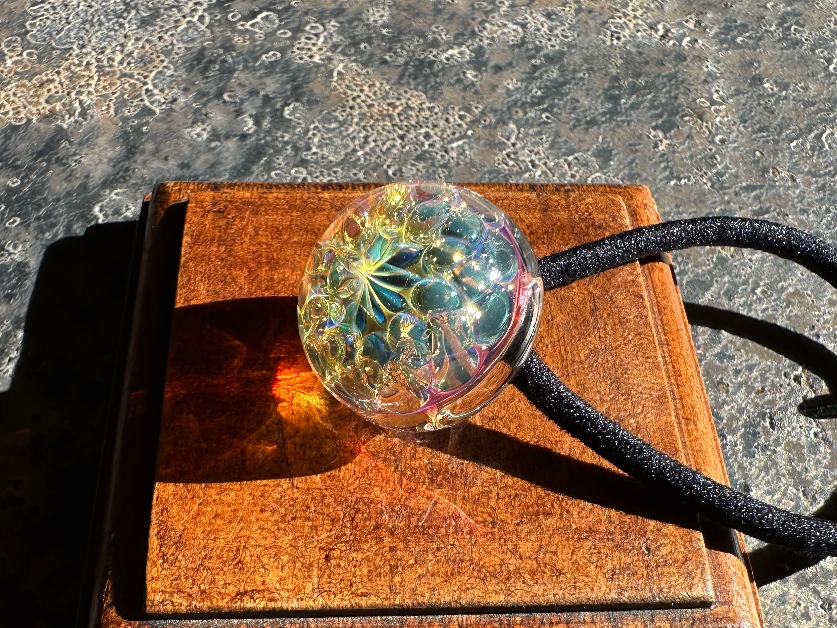 【Blue&Pink Flower】青とピンクの花ヘアゴム Ssize