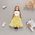 【２点セット】トレーナースカートセット服（花黄）リカちゃんネオブライス