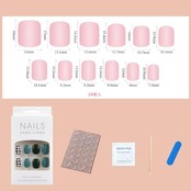 YINKE ネイル チップ 24枚入 ネイルチップ ショート ネイル用品 春夏 ラウンドチップ 人気 和風 シンプル おしゃれ ショート雰囲気色 花嫁ネイル 光沢 つけ爪 成人式 入学式 卒業式 結婚式 両面テープ ウッドスティック ネイルファイル付き (浅モカ色)