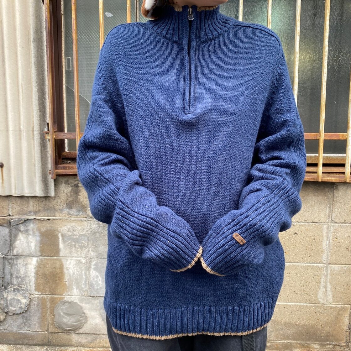 Columbia コロンビア ハーフジップ ニット メンズM 古着 セーター 