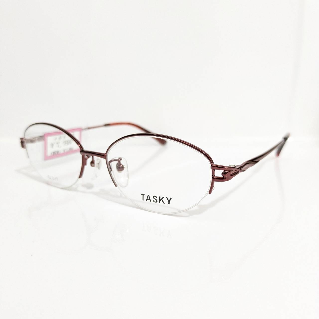 【TASKY】オーバルナイロールフレーム レッド