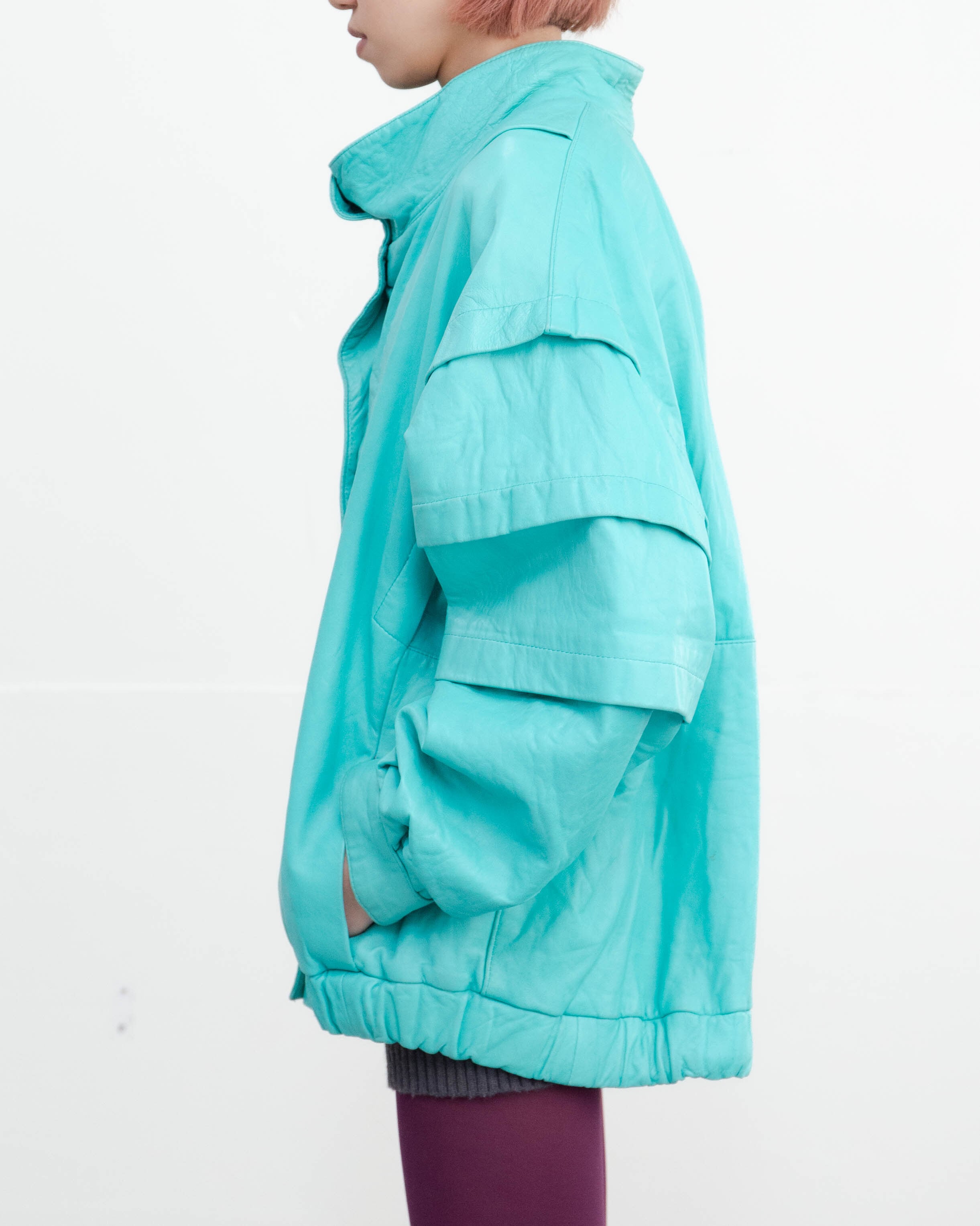 1980s tiered sleeve leather jacket | LUIK FINN