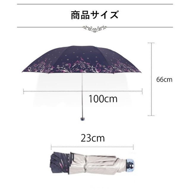 折りたたみ傘 レディース 晴雨兼用 日傘 完全遮光 ボタニカル柄 花柄 パステルカラー カラフル Uvカット 遮光tsra0 Karorina