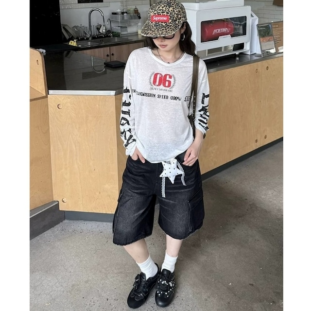 ビッグナンバリンググラフィックルーズフォルムTシャツ 1col R02472