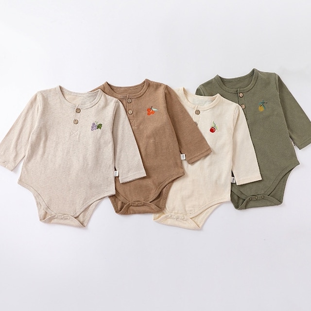 【BABY】北欧風　刺繡ロンパース
