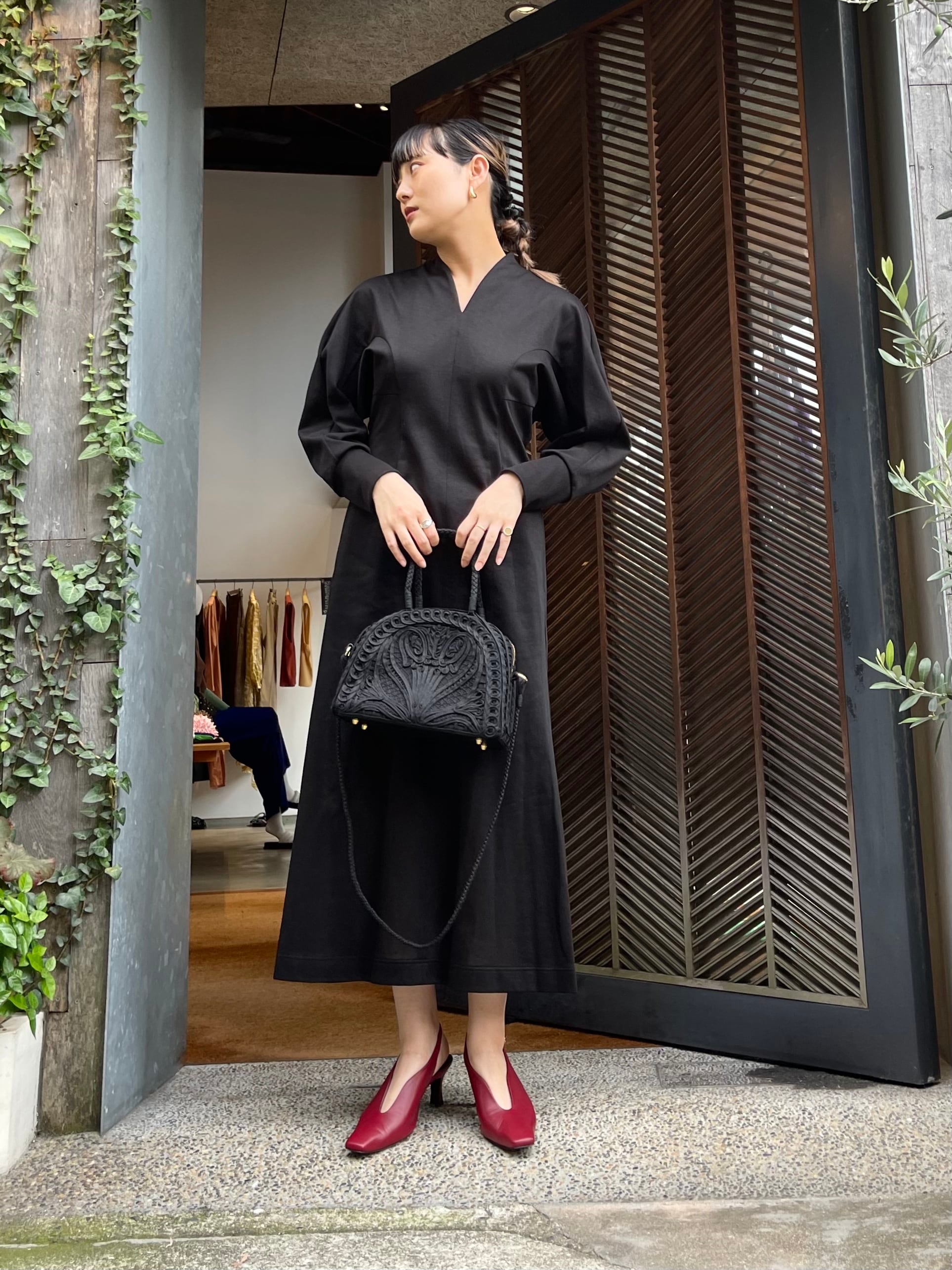 Mame Kurogouchi マメクロゴウチ / V-Neck Classic Cotton Dress 