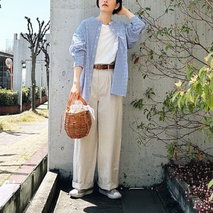 Cotton linen straight pants (kinari)