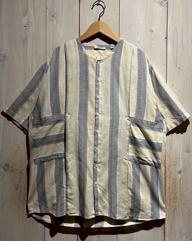 【a.k.a.C.a.k.a vintage】80's〜90's "Messori" Stripe Pattern Euro Vintage S/S Loose Shirt