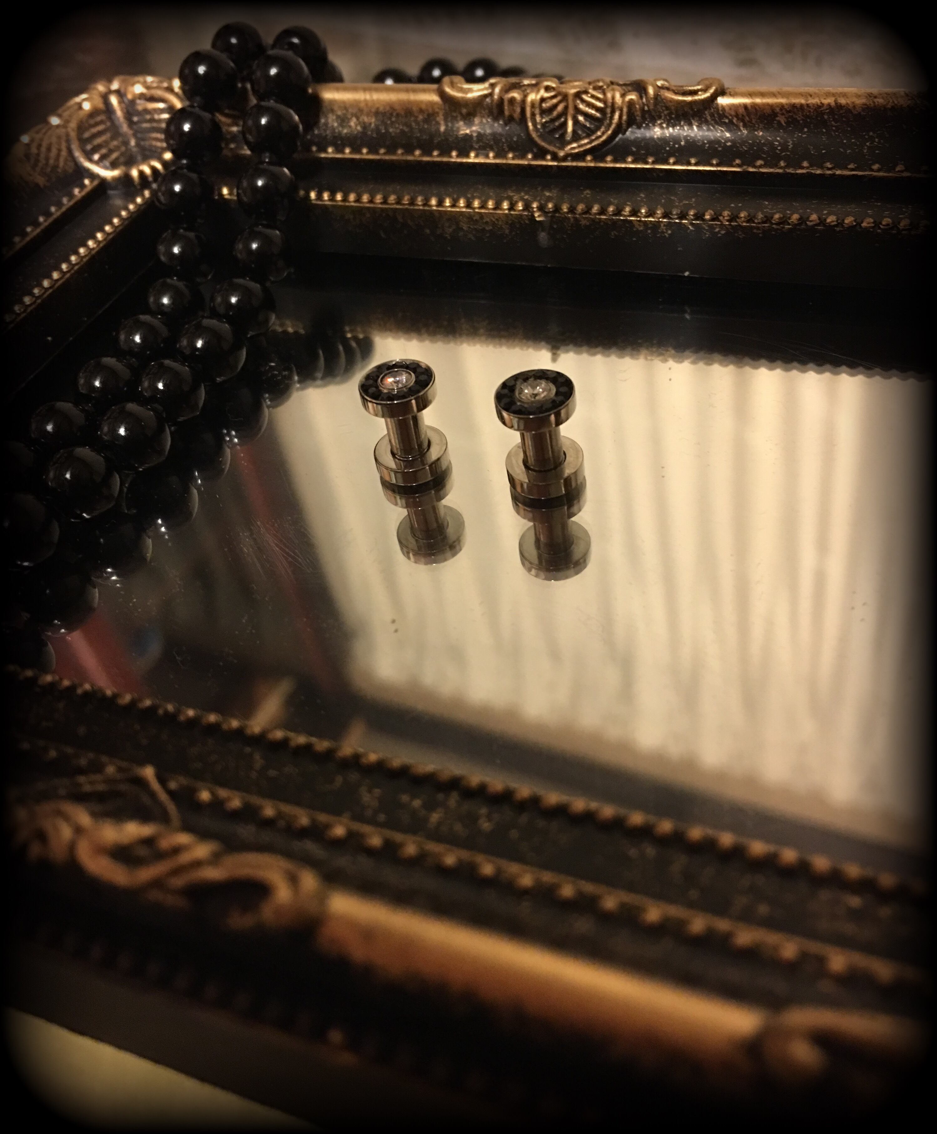 12G 2.0mm ボディピアス トンネル クリスタルジュエル 1ピース