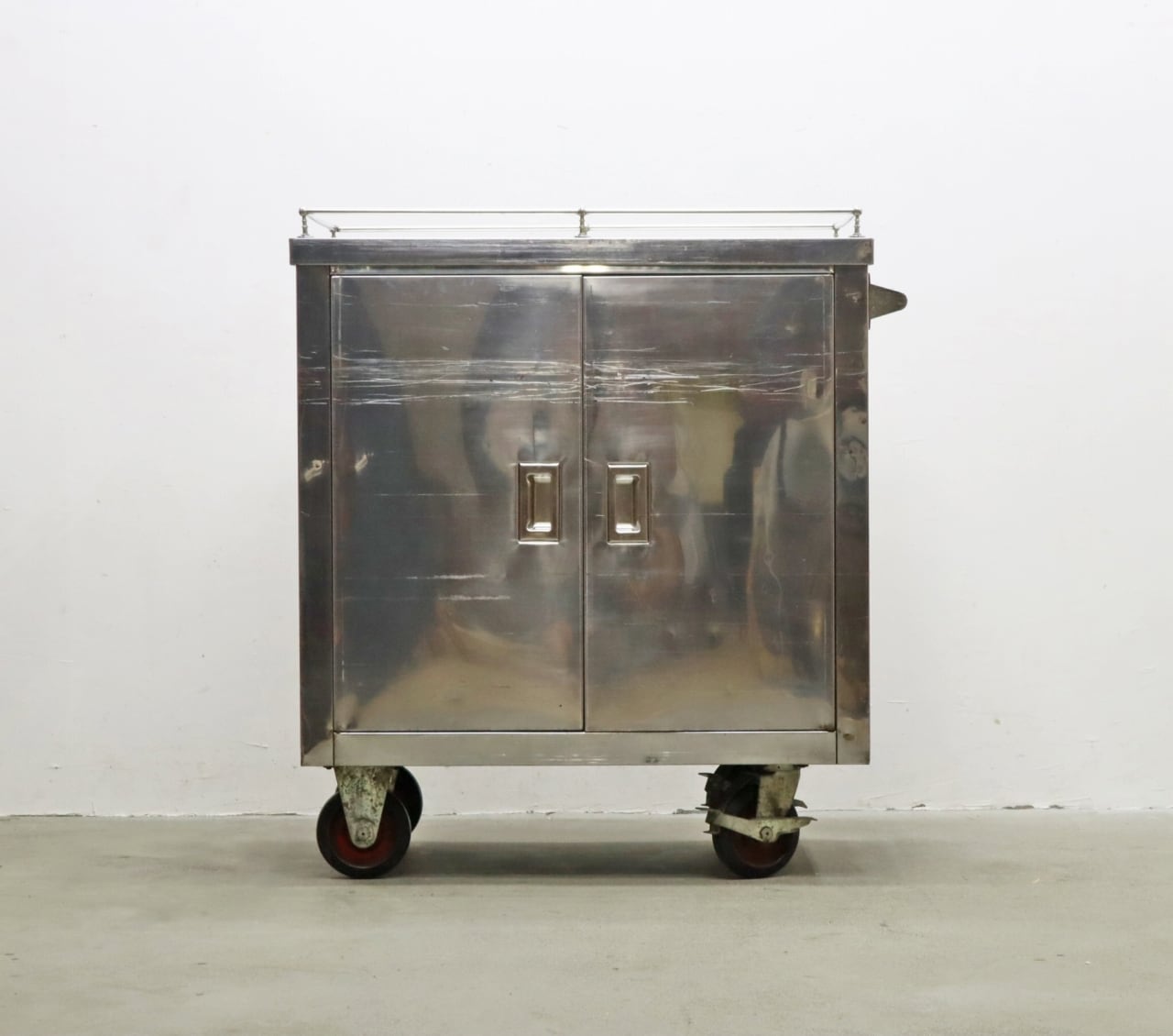 ステンレス キャスター ワゴン キャビネット 食器庫 キッチン 収納 業務用 ガレージ OHK01008