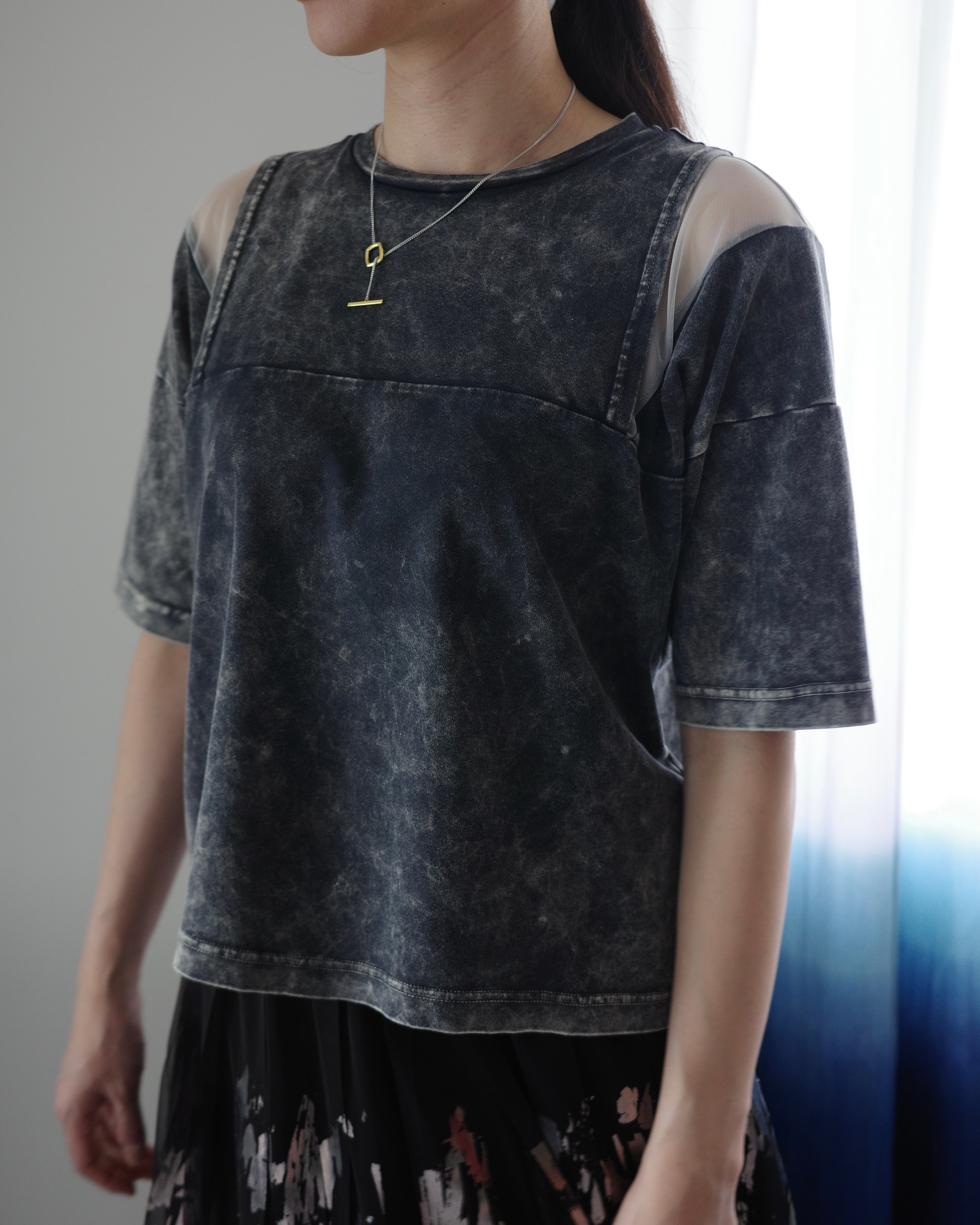 ナカガミ NAKAGAMI チュール カットソー 半袖 シアー ロゴ M 緑 紺 NAKAGAMI – PARQS ONLINE STORE