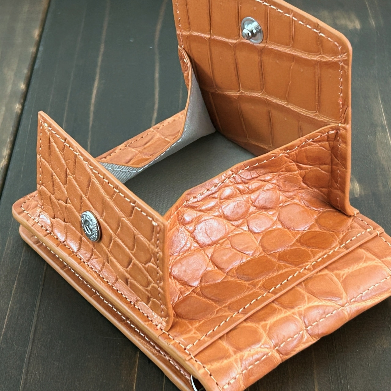 クロコダイル 無双 マネークリップ アンバー